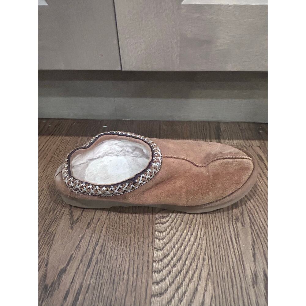 UGG Tasman Chestnut Suede Shearling Slippers Mules Women's Sz5 Comfort Cabincore - Picture 6 of 10